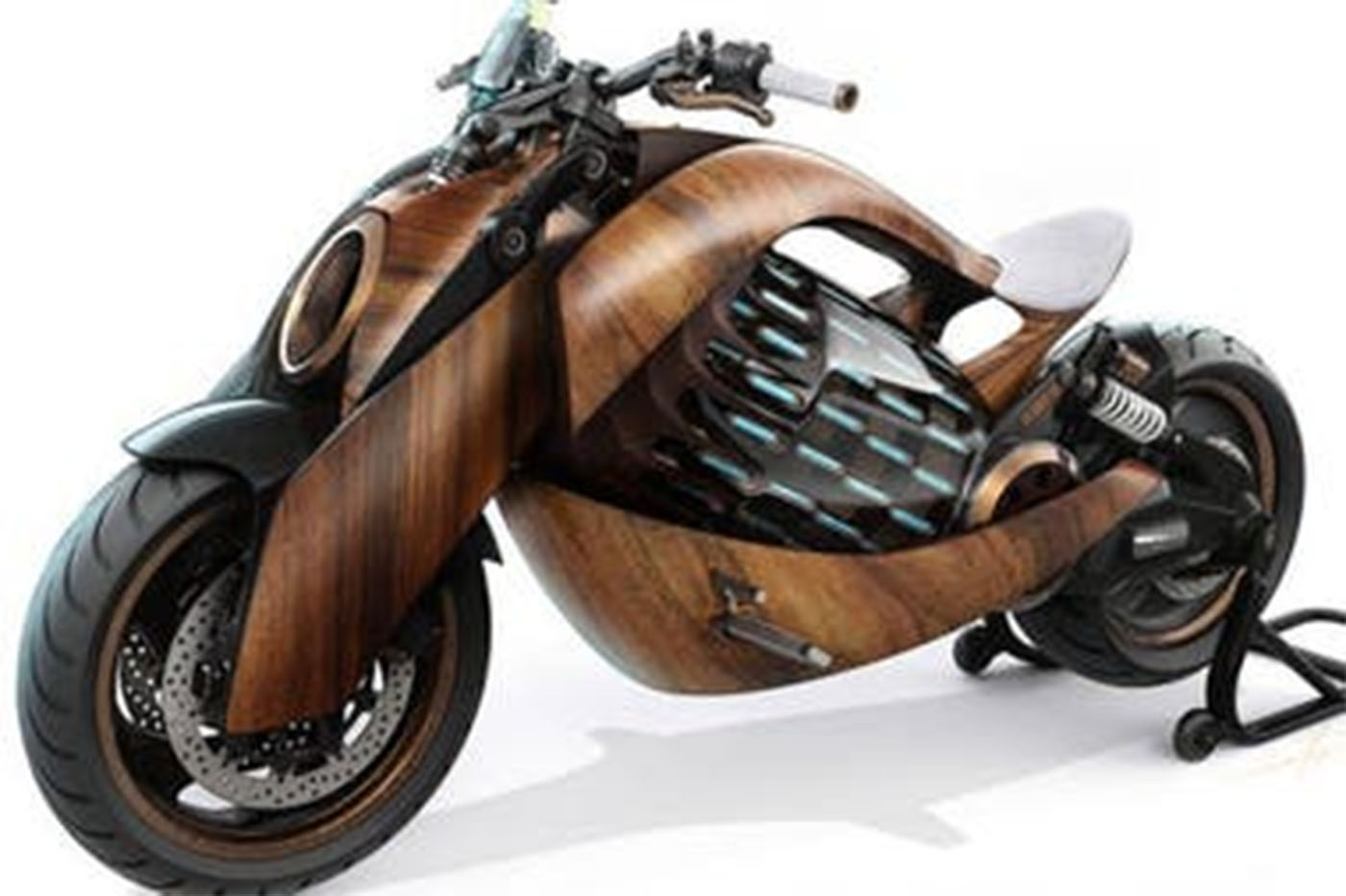 moto eléctrica en madera