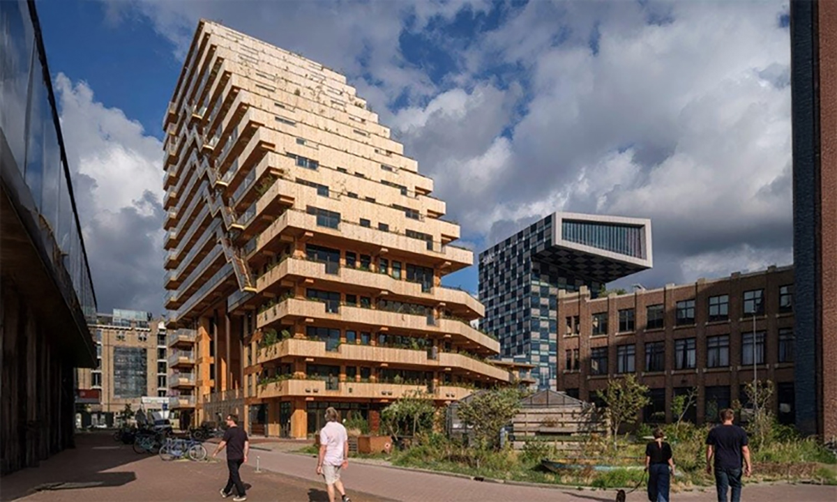 edificio de madera arquitectura sostenible